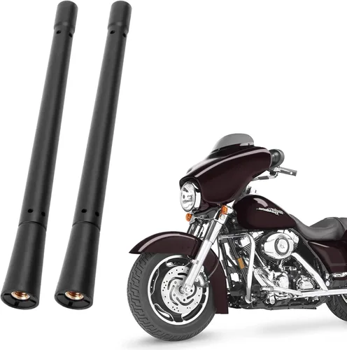 KSaAuto H12 - Antena de radio AM/FM para Harley Davidson Road Street Electra Tour Glide (1998-2026) de 7 pulgadas pulido, núcleo de cobre y