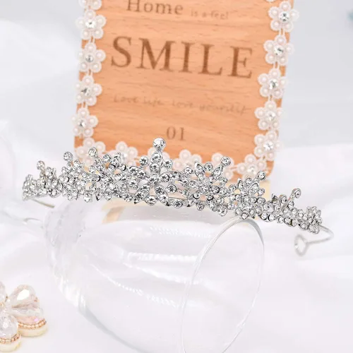 Vista 2 de Diadema con cristales de estrás para mujer, ideal para cumpleaños, bodas, bailes, princesas