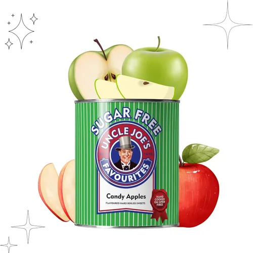 Vista 6 de Uncle Joe's Manzanas dulces sin azúcar Dulces duros con sabor Dulces británicos saludables Regalo de dulces gourmet Dulces de frutas 4.23