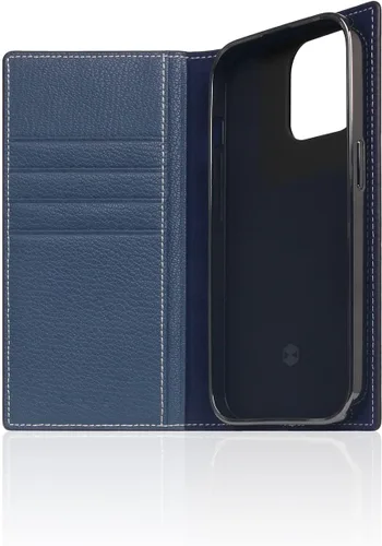 Vista 2 de SLG D6 - Funda híbrida de piel de grano para iPhone 14, estilo diario hecho a mano con tarjetero y bolsillo lateral para efectivo, caja de regalo