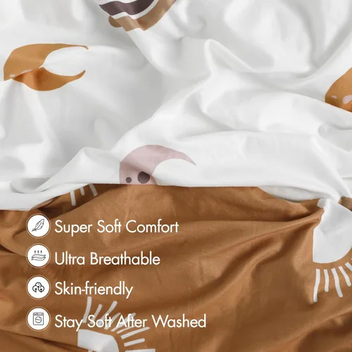 Vista 2 de Sábanas de moisés, paquete de 2 para recién nacido, niño y niña, género neutro, suaves y transpirables, elásticas, ajuste universal flexible
