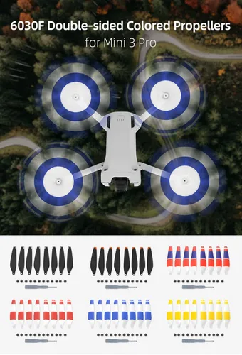 Vista 3 de 8 hélices para DJI Mini 3 Pro Drone 6030F Accesorios de utilería Menos reducción de ruido Hélice de liberación rápida (azul y blanco 8)