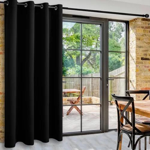 Vista 115 de DWCN Cortina divisora de habitación para total privacidad con bloqueo de luz - Cortinas térmicas para puerta de patio, sala de estar, división