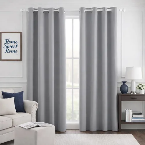 Vista 34 de HOMEIDEAS – Cortinas opacas de 52 x 84 pulgadas de largo, 2 paneles de cortinas para oscurecer la habitación, térmicas, insonorizadas, con ojales