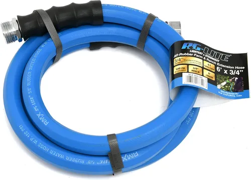 AG-LITE BSAL5806 - Manguera de jardín de goma para agua caliente/fría de 5/8 pulgadas x 06', 100% goma, ultraligera, súper fuerte, 500 PSI, 50°F a