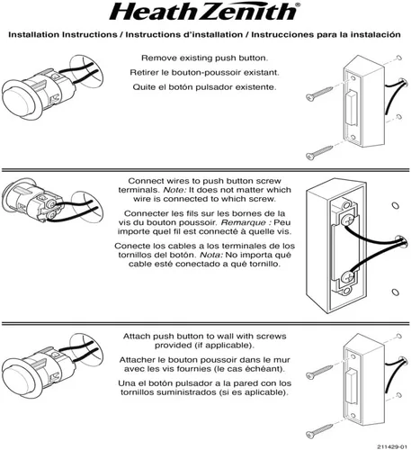 Vista 2 de Heath/Zenith SL-7366-02 - Kit de timbre inalámbrico para puerta enchufable con cubierta de plástico moldeada, color blanco