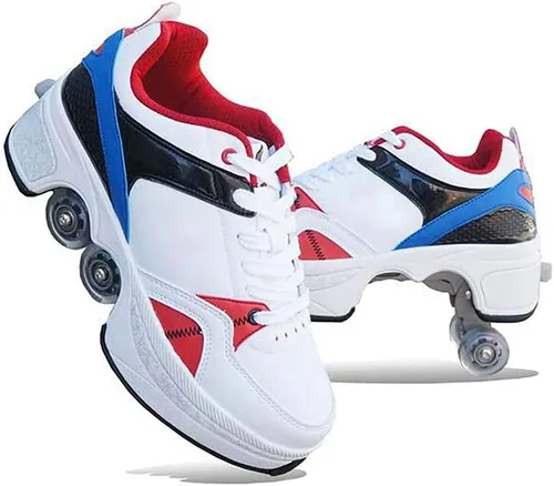 Vista 12 de Rueda de deformación de doble hilera Zapatos para caminar automáticos Deformación invisible Patín de ruedas 2 en 1 Patines de polea extraíble