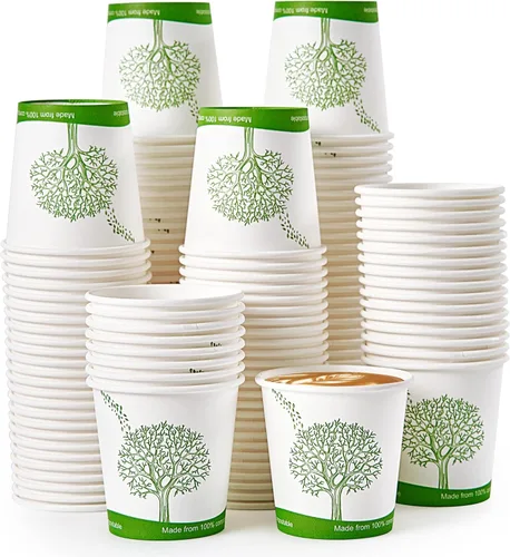 Vista 9 de ECOLipak 210 tazas compostables de 16 onzas, vasos de papel desechables biodegradables con forro de ácido poliláctico (PLA), tazas de café de papel