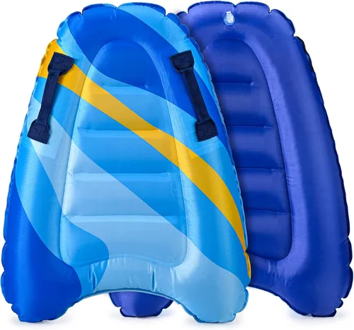 Vista 11 de Tabla de Surf Corporal Inflable con Asas, Colchoneta de Ayuda de Tabla de Surf Flotante Ligera para Natación para Aprender a Nadar, Juguete Acuático
