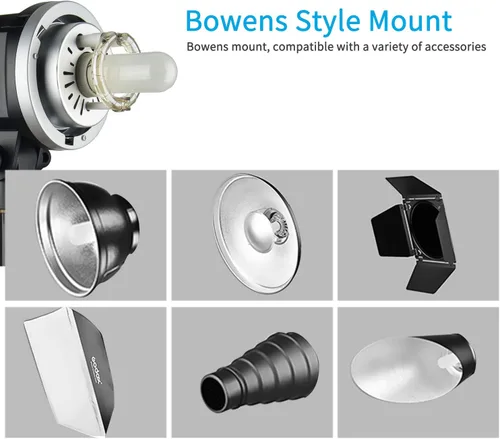 Vista 5 de Godox MS300 MS 300 Studio Flash Strobe, MS300 300W Monolight con montaje Bowens, sistema inalámbrico X 2.4G, lámpara de modelado de 150W, reciclaje