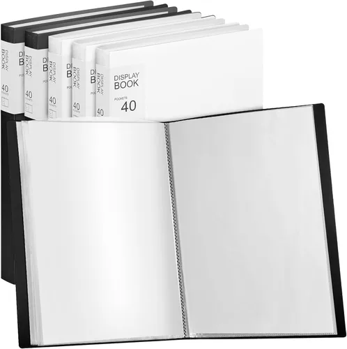 Vista 15 de Marspark - Carpeta de 4 piezas con fundas de plástico grande de 8.5" x 11", libro de presentación de 40 bolsillos con 80 páginas, carpeta