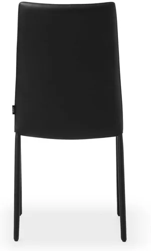 Vista 7 de ZURI Silla de comedor moderna Noah - Cuero sintético negro