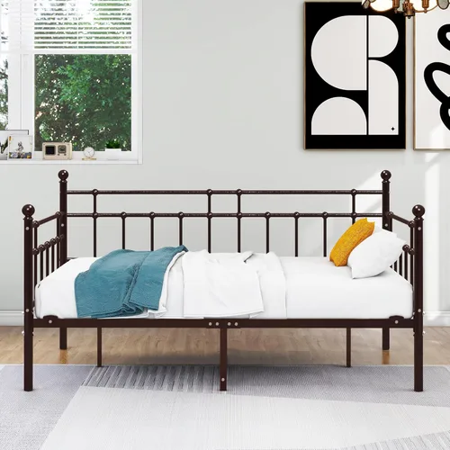 Vista 9 de HOMERECOMMEND - Marco metálico para sofá cama con base de plataforma en láminas de acero, base de repuesto para sofá cama infantil en sala