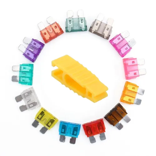 Vista 8 de Baomain Paquete de 25 fusibles de cuchilla ATC/ATO 2A 32V de acción rápida para coche camión gris