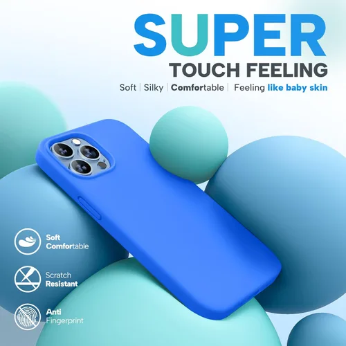 Vista 2 de Miracase - Funda diseñada para iPhone 13 Pro Max con protector de pantalla, [forro de microfibra suave antiarañazos], funda protectora de silicona