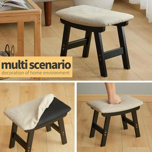Vista 7 de Taburete otomano para pies debajo del escritorio, taburete pequeño para sala de estar, dormitorio y cocina