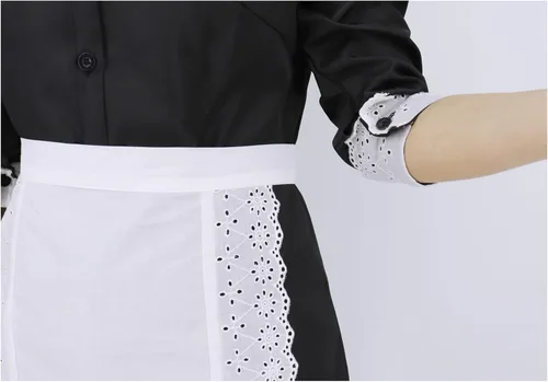 Vista 4 de C-ZOFEK Disfraz de sirvienta francesa delantal de encaje para Moira OHara Cosplay Halloween