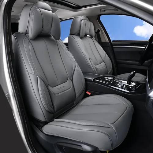 Vista 55 de Coverado Fundas de asiento de automóvil, fundas de asiento delantero, funda de asiento de automóvil beige, protector de asiento de automóvil