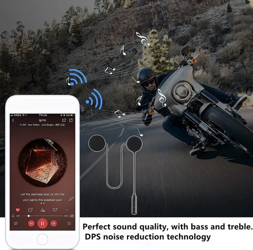 Vista 5 de Auriculares Bluetooth para casco de motocicleta, auriculares al aire libre, auriculares deportivos impermeables, altavoces manos libres, control