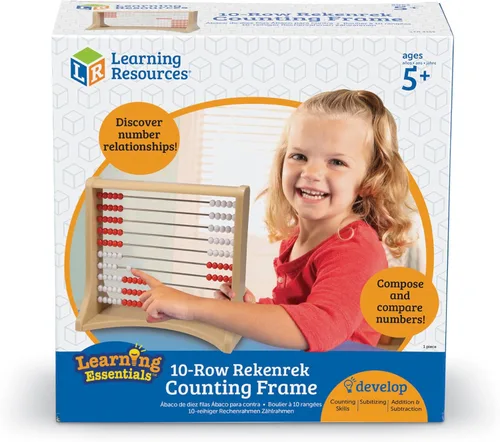 Vista 2 de Learning Resources Marco de conteo Rekenrek de 10 filas, ábaco para niños, juguete de conteo para niños, matemáticas, escuela en casa, a partir de 5