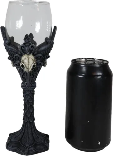 Vista 5 de Ebros Gift Blood Moon Gothic Dark Alchemy Raven Cuervo Copa de vino y resina Copa de vino Cáliz Bebida Serveware con Mystical Harbinger Of Doom