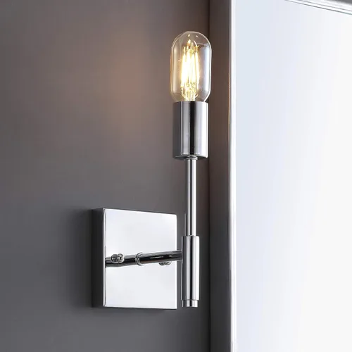 Vista 4 de JONATHAN Y Aplique de pared LED cromado de 5 pulgadas, lámpara de pared moderna con cable para baño, espejo de tocador, dormitorio, pasillo