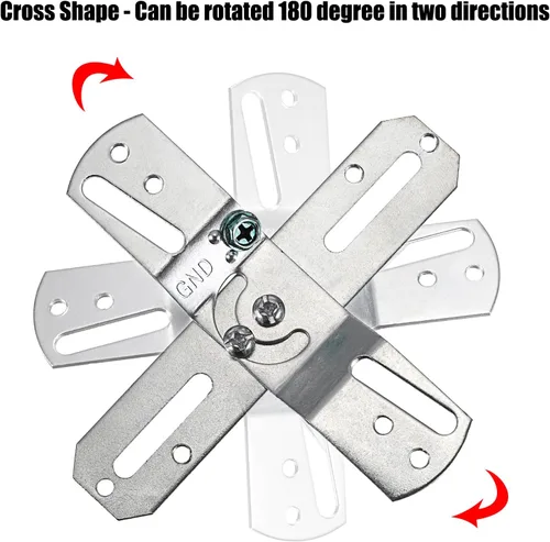 Vista 6 de OwnMy Juego de 4 soportes de montaje de lámpara giratorios, kit de barras transversales universales para lámpara de techo, placas de montaje