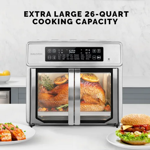 Vista 6 de Kalorik Horno freidora de aire MAXX Advance Series de 26 cuartos de galón con controles digitales, puerta de fácil visualización y 21 ajustes