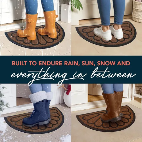 Vista 8 de Felpudo de bienvenida y para puerta delantera de 46 x 76 cm, para exteriores, para otoño, color marrón