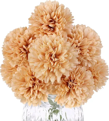 Vista 13 de 3 piezas de flores artificiales de seda artificiales de crisantemo, ramo de boda de hortensias para decoración del hogar, jardín, fiesta