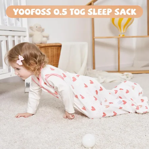 Vista 5 de Yoofoss Saco de dormir para bebés de 0 a 6 meses, manta portátil para bebé, 100% algodón, cremallera de 2 vías