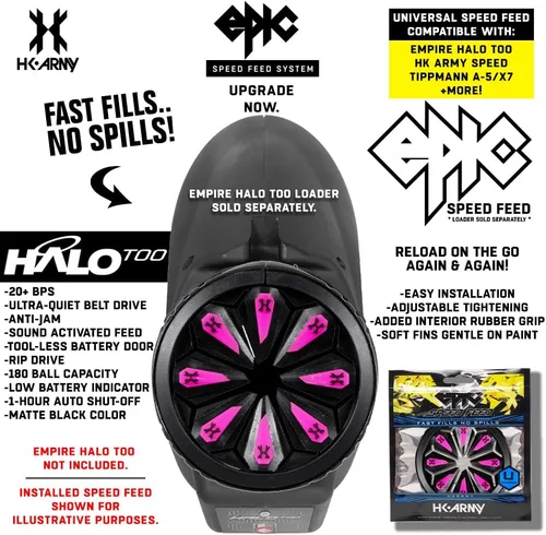 Vista 6 de HK Army Accesorio universal de tolva de cargador de paintball de alimentación de velocidad épica, vívido
