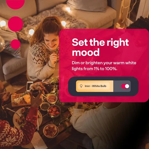 Vista 2 de innr Bombillas inteligentes, A19 Zigbee, funciona con Philips Hue* y Alexa (requiere puente), bombilla blanca suave, regulable, bombilla LED E26