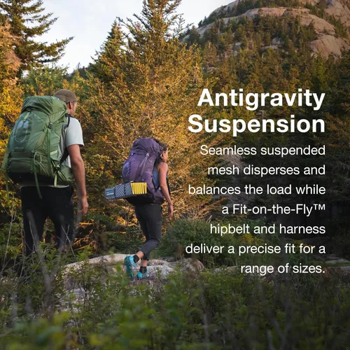 Vista 3 de Osprey Aura AG 50L Mochila de mochilero para mujer, rojo sorbete de bayas, WXS/S