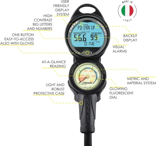 Vista 8 de Cressi R1 BCD Leonardo Dive Computer AC2 Compact Regulador Set GupG Reg BagScuba Buceo Paquete