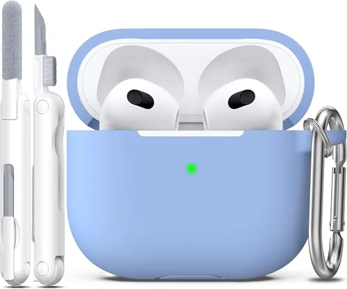 Vista 33 de Funda para AirPods con llavero, protección completa, de silicona, accesorios para AirPods, funda para chicas con estuche de carga inalámbrico