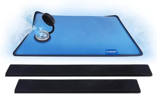 Vista 11 de Comfpack Pequeña bolsa de hielo recargable para lesiones, bolsa de agua helada de viaje de 11.8 x 7.8 pulgadas con correa para terapia de frío