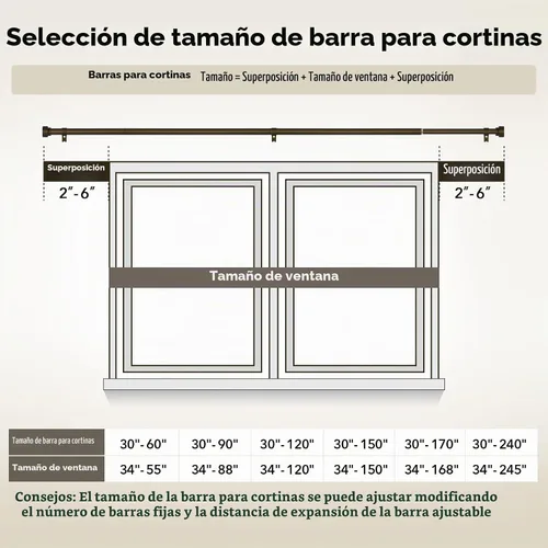 Vista 5 de IFELS Barras de cortina resistentes para ventanas de 28 a 48 pulgadas, barra de cortina de ventana de bronce de 1 pulgada para dormitorio, sala