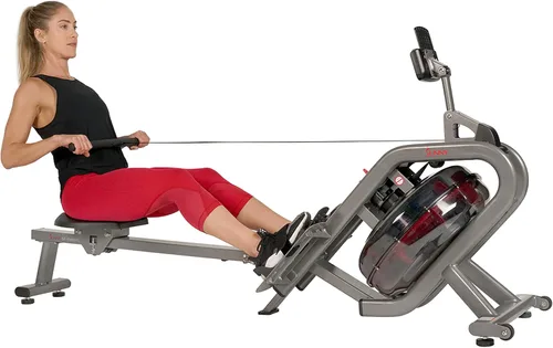 Sunny Health & Fitness AquaStrive Series Smart Water Rower, 300LB Capacity Plus Dynamic Hydro Resistance for Home Cardio Workout, Free SunnyFit
