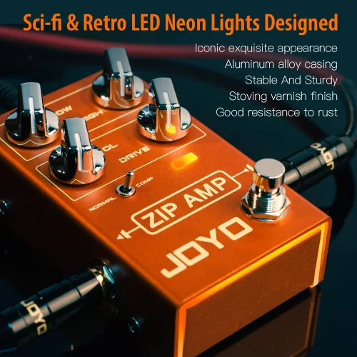 Vista 6 de JOYO Pedal de Overdrive Serie R Pedal OD Tono de Compresión Rock con Ganancia COMP para Efecto de Guitarra Eléctrica (ZIP AMP R-04)