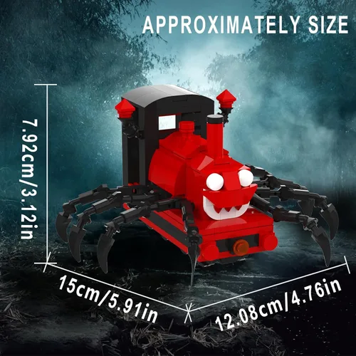 Vista 2 de Charles Chooo Chooo - Juego de juguetes de construcción de 217 piezas, juegos de terror, juegos de terror, juegos de monstruo de tren de araña.