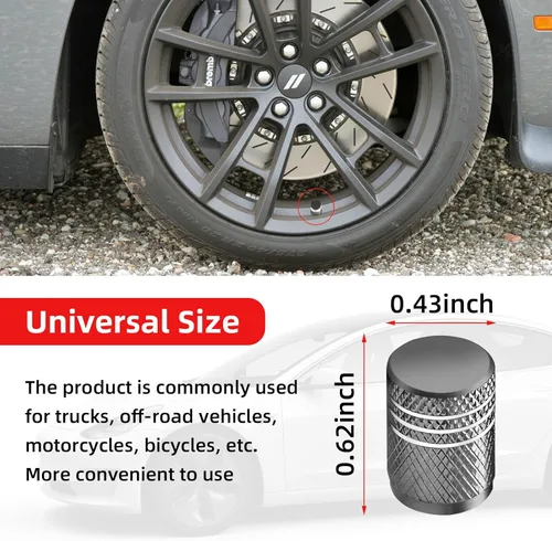 Vista 2 de Ziciner 8 tapas de válvula de neumático, cubierta de válvula a prueba de polvo con anillo de goma, resistente a la corrosión, a prueba de fugas