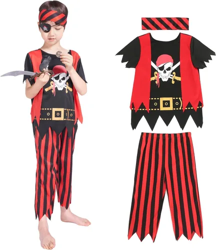 Wizland Disfraz de pirata infantil para niños