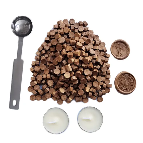 Vista 8 de Cuentas de cera de sellado, 350 cuentas de cera negra con 2 velas blancas y 1 cuchara para derretir cera, ideal para invitaciones de boda, paquetes