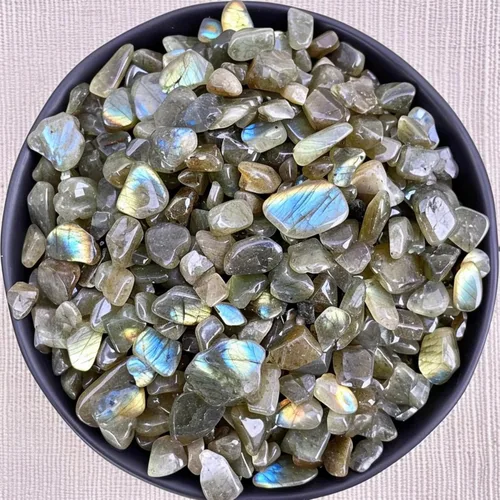 Vista 29 de Chips de Cristal de Amazonita Pulida 200 Piezas - 0.3" 10 oz Chips de Piedra Pulida Chips de Piedras de Vidrio Marino Triturado Piedras de Cristal