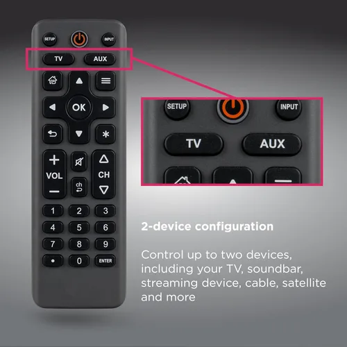 Vista 6 de GE Control remoto universal con botón grande, control remoto de repuesto