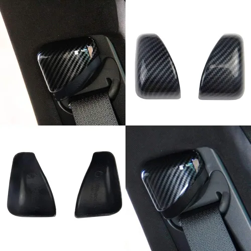 Vista 3 de crosselec Cinturón de seguridad de fibra de carbono con botón de decoración para Dodge Charger 2015+/Chrysler 300 2015-2021
