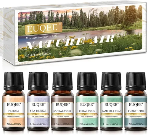 Vista 10 de EUQEE Juego de 6 aceites aromáticos de café (0.3 onzas líquidas), aceites esenciales de fragancia prémium para hacer velas, difusor, café