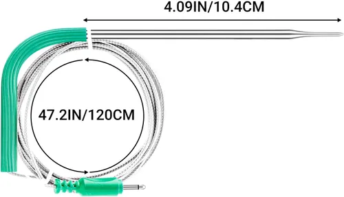 Vista 8 de INKBIRD Juego de 4 sondas de colores de repuesto para termómetro INKBIRD, sondas de acero inoxidable de 47 pulgadas, solo compatible con IBBQ-4BW
