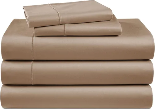 Vista 371 de LANE LINEN - Sábanas individual 100% algodón egipcio suave, cómodo y grueso de calidad de hotel, costuras reforzadas totalmente elásticas, sin